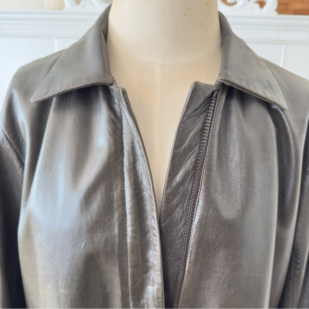 Vintage 90’s Jil Sander Brown Leather Jacket - Picture 6 of 13